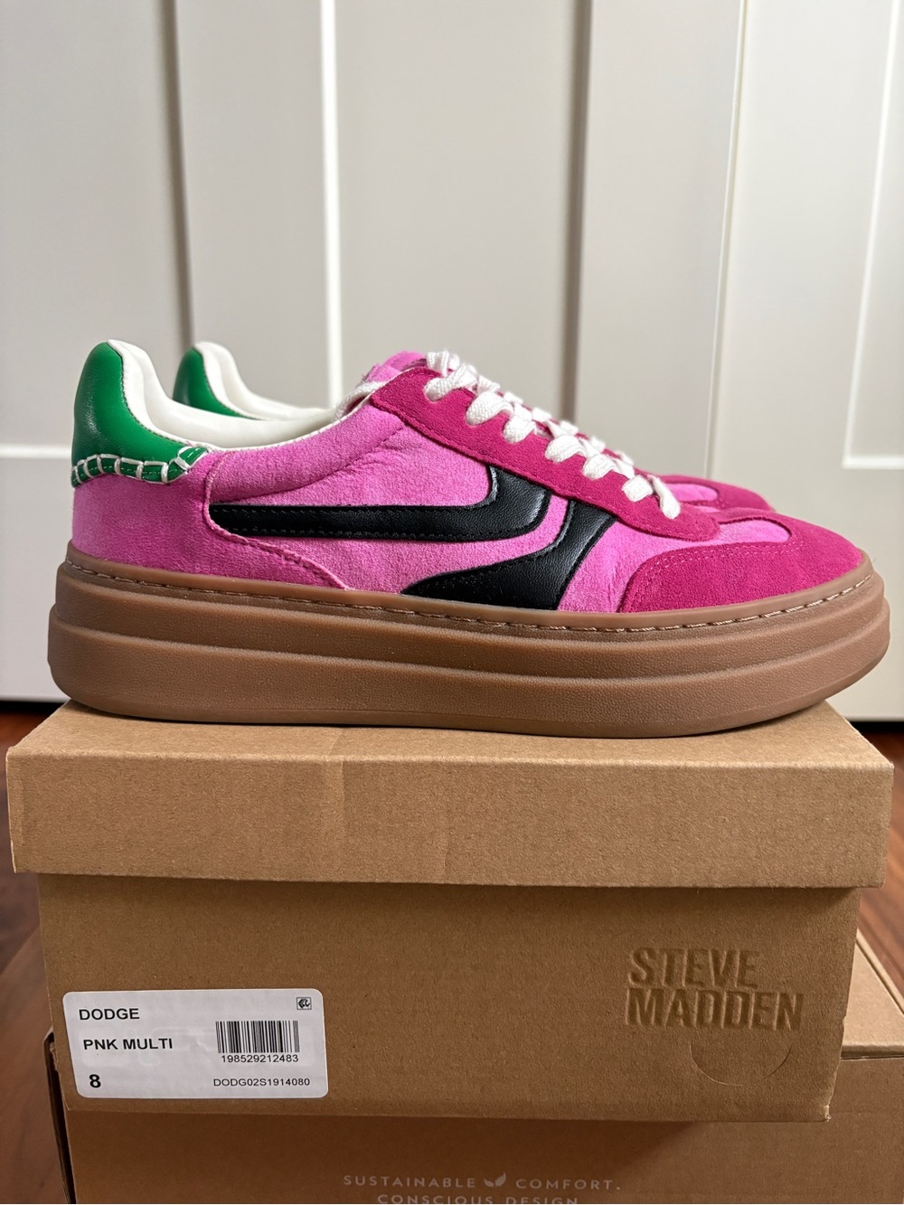 Steve Madden Pink Multi Dodge Platform Sneaker